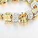 I Love You Heart Pendant Charm Beads Bracelets Gold Plated Snake Chain Glass Crystal for Mother Grandma Daughter by CHOKER