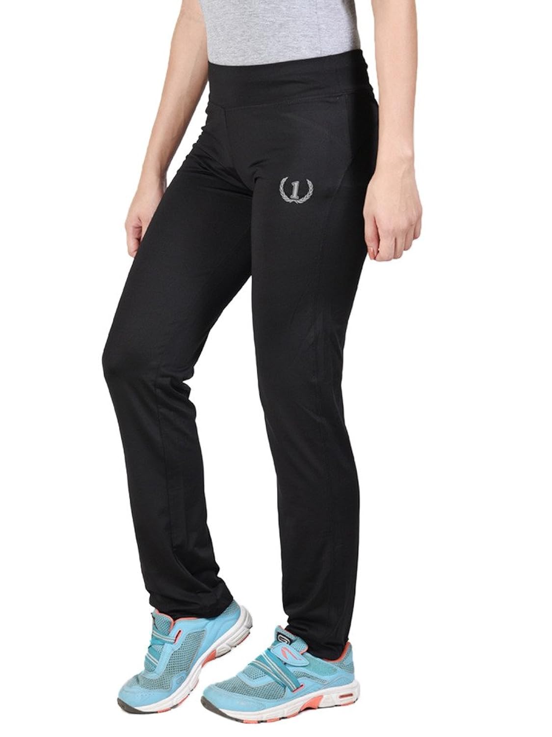 onesport women's polyester spandex jersey black track pants(onsp15bl-p)