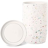 Simple Modern Travel Coffee Mug Tumbler with 360° Lid | Ceramic-Lined Insulated Stainless Steel Cold Brew Iced Coffee Cup | Gifts for Women Men Her Him | Voyager Signature | 12oz | Cream Terrazzo