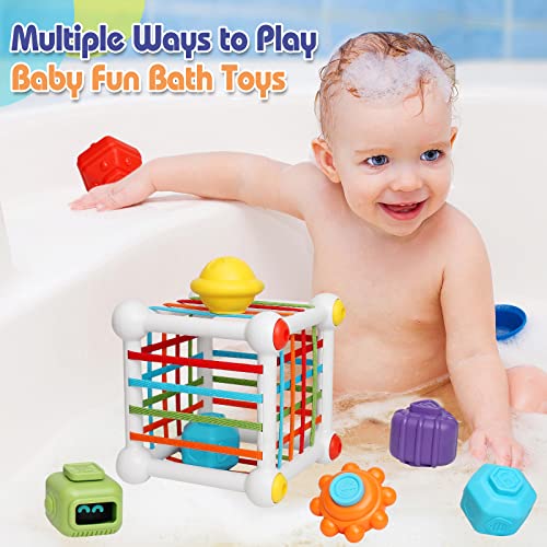 Baby Shape Sorter Toys 1 2 Year Old,Montessori Toys Colorful Cube with