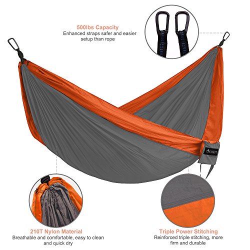 OKWINT 04 Camping Garden Ultralight Nylon Portable Heavy-duty 500 lb Parachute Hammock