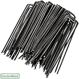 GardenMate 50-Pack 6'' 11 Gauge HEAVY-DUTY U-Shaped Garden Securing Pegs - Sod staples ideal For Securing Weed Fabric, Landscape Fabric, Netting, Ground Sheets And Fleece - Sod Staples, Garden Spikes