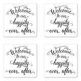 Ambesonne Quote Coaster Set of Four, Vintage
