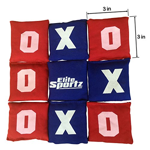 Elite Sportz Junior Bean Bag Toss Game - 2 Games on 1 Board - Tic Tac Toe and Cornhole Party Games for Kids (Basketball)