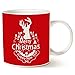 MAUAG Christmas Gifts Holiday Coffee Mug, Wish You a Merry Christmas and Happy New Year Rangifer Tarandus Ceramic Cup, Red 14Oz