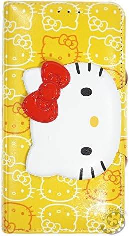 HELLO KITTY Face Button Flip Case for Apple iPhone 6 (4.7inch) Wallet Diary Cover (Yellow)