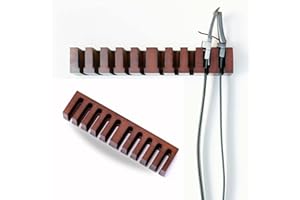 COASTAL TIDE HOMEGOODS Beechwood Belt Hanger for Closet - Dark Wood Finish Organizer (10.75" x 2.5" x 1.7") - Holder With Mount Hardware for 10 Belts