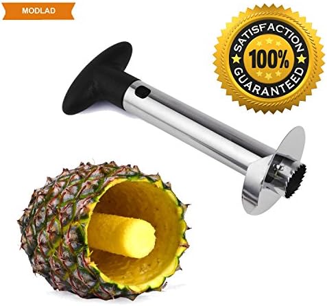 Pineapple Corer and Slicer - Easy to Use Pineapple Peeler Corer Slicer - Pineapple Corer Slicer Peeler Cut Every Time, Pineapple Peeler Corer Stainless Steel Body Protects + Bonus e-Book