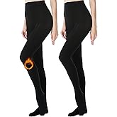 Yilanmy Women Fleece Lined Tights 400D Opaque Winter Warm Tights for Women Thermal Pantyhose 2 Pairs