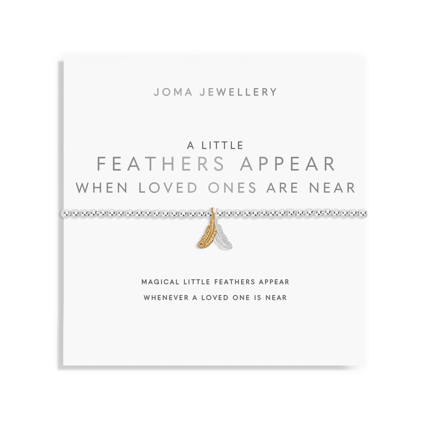 Joma Jewellery A LITTLE FEATHERS APPEAR WHEN LOVED ONES ARE NEAR Silver Bracelet | 17.5cm stretch