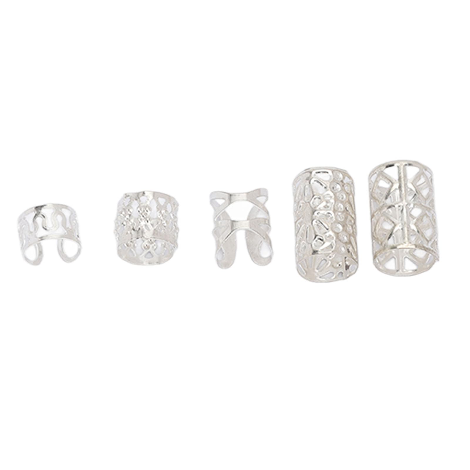 Vikings Hair Jewelry, Norse Runes Braids Tube Beads Dreadlocks, Various Shapes & Sizes, Easy to Use, Lightweight and (Silver)
