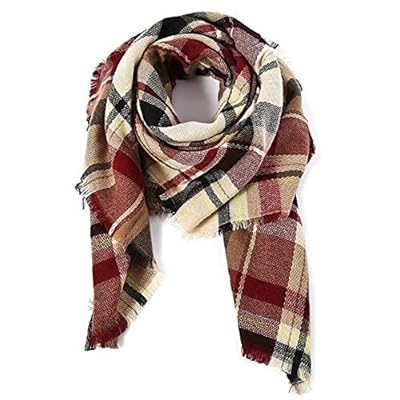Winter Plaid Womens Scarves Oversized Blanket Wraps Fashion Large Shawl Women
