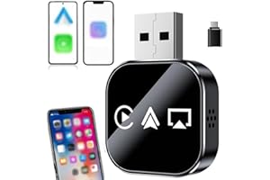 Wireless Carplay Mirror Link Adapte, 2026 Upgrade 3 in 1 Bluetooth 5.0 Adapter for Cars Built-in Wired Apple Carplay Plug, wi