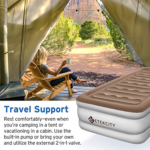 Etekcity Air Mattress Upgraded Twin Size Inflatable Airbed Blow Up Air