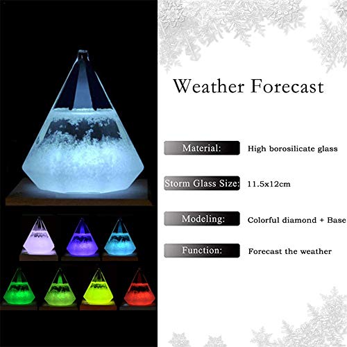 Colorful Desktop Transparent Crystal Glass Weather Storm Forecast Bottle - Thumbnail 5