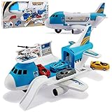 Tuko Transport Cargo Airplane Car Toy Play Set for 3+ Years Old Boys and Girls(Blue)