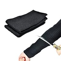 Katoot@ Black Kevlar Sleeve 35mm Arm Protection Sleeve Level 5 Anti- Cut Burn Resistant Sleeves Anti Abrasion Safety Level 5 (Free Size, Black)