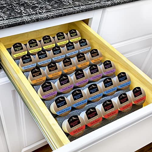 Lynk Professional® Coffee Pod Tray 6-Tier Heavy Gauge Steel Drawer Organizer for Kitchen Cabinets, compatible with Keurig K-Cup pods, Silver Metallic