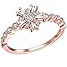 BOHG Jewelry Women's 18k Rose Gold Plated Cubic Zirconia Snowflakes Eternity Ring Engagement Wedding Band