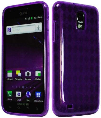 BasTexWireless Bastex TPU Gel Case for Samsung Galaxy S2, S II (Skyrocket i727) - Purple Argyle Pattern