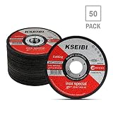 KSEIBI 50 Pack 646004 Angle Grinder Cut Off Wheels for Cutting Metal Stainless Steel 4-1/2"x0.040"x7/8" Type 41 Ultra Thin Disc