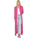 Isaac Liev Women's Maxi Cardigan Casual Extra Long Open Front Floor Length Lightweight Duster Cardigans Womens with Hoodie