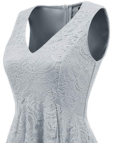 image for Bridesmay Women's Elegant V-Neck Sleeveless Asymmetrical Handkerchief 