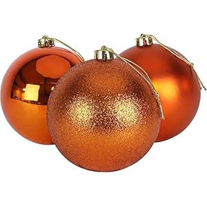 3-150mm grote kerstballen – licht, mat en glans design – Kerstversiering (paars),koper