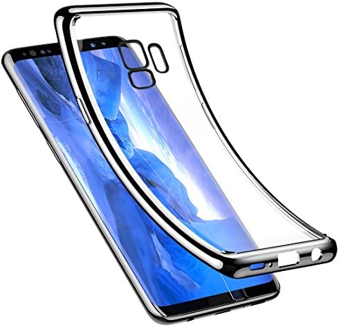 Galaxy S9 Case,[Shine Series] Ultra Slim Crystal Clear Soft Cover Case with Electroplated Frame [Shock Absorption] Hybrid Drop Protection for Samsung Galaxy S9,Black