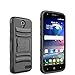 Volt Case, LG Volt LS740 Case, Starshop Full Protection Dual Layers Hybird Case with Kickstand and Locking Belt Swivel Clip Black