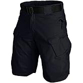 Tactical Work Shorts for Men Outdoor Casual Military Combat Hiking Cargo Shorts with Multi-Pocket (No Belt)