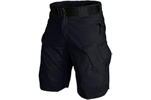 KOLONGVANGIE Tactical Work Shorts for Men Outdoor Casual Military Combat Hiking Cargo Shorts with Multi-Pocket (No Belt)