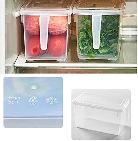 Amazon Sugeryy 冷蔵庫 野菜室 整理ケース 食品 保存容器 穀物豆ナットフルーツ収納ボックス ハンドル付 食品野菜と果物の野菜の乾物 シールボックス 大容量 蓋付き キッチンストッカー オンライン通販