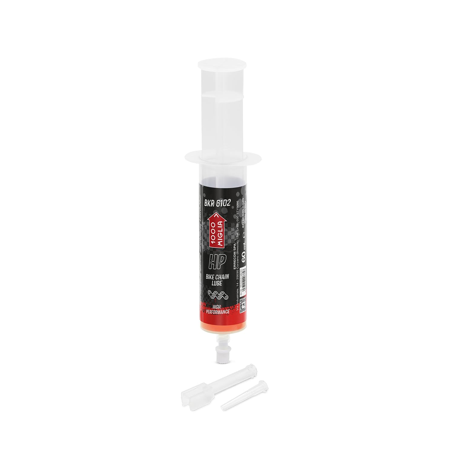 1000 Miglia BKR 6102 HIGH PERFORMANCE Lube Bike Chain for all Weather Conditions - 60 ml, ensures Excellent Performance, Fluorescent Formula, Cartridge with Drop and Huggie Application Systems