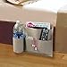 mDesign Bedside Storage Organizer Caddy Pocket - Slim Space Saving Design, 4 Pockets - Heavy Cotton Canvas - Holds Water Bottles, Books, Magazines - 2 Pack - Light Gray/Wire Insert in Satin