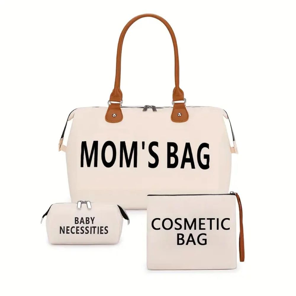 Generic Moms Bag, Changing Bag, Travel Bag, Set of 3, beige, Modern