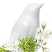 Chive - White Porcelain Bird Decorative Flower Vase, Bud Vase for Short Flowers, Glossy Finish