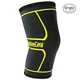 ActiveGear Knee Compression Support Sleeve for Running, Injury Recovery, Joint Pain Relief (Yellow, Medium)