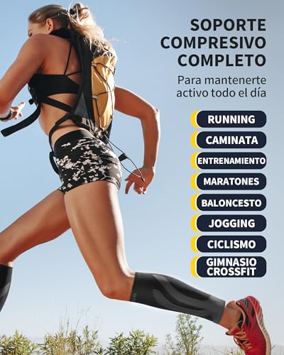 CAMBIVO Compression Socks 2 Pairs, Compression Socks Women Men, Compression Sleeves for Sports, Running, Cycling, Work, Flight