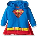 Warner Brothers Baby Boys' Superman Hoodie with Cape, Blue, 3-6 Months