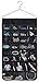 Misslo Closet Jewelry Hanging Non-woven Organizer Holder 30 Pockets 17 Hook and Loops With hanger - Black