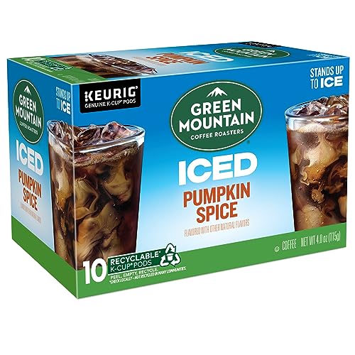 GREEN MOUNTAIN COFFEE BREW OVER ICE PUMPKIN SPICE, KEURIG SINGLE SERVE K-CUP PODS, 10 COUNT