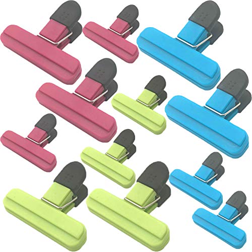 12Pack Large Chip Bag Clips - Assorted Sizes Food Bag Clips Plastic Heavy Seal Grip - Thumbnail 5