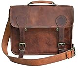 Jaald Unisex genuine Leather messenger man bag satchel laptop bag for men