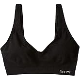 Boody -Seamfree Crop Bra -Seamless Bralette -No Padding, Clips, Fastenings, Wires -Bamboo Viscose -Low-Medium Support Pull-On Black