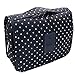 CalorMixs Hanging Toiletry Bag, Travel Organizer Cosmetic Wash Make Up Bag Case for Women Men Toiletry Kit Cosmetic Bag Travel Accessories, Navy Circle