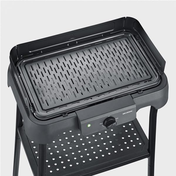 Barbecue Électrique Sur Pied, Céramique Sans PFAS, 2000W