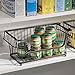 mDesign Modern Farmhouse Metal Wire Household Stackable Storage Organizer Bin Basket with Handles, for Kitchen Cabinets, Pantry, Closets, Bathrooms - 12.4