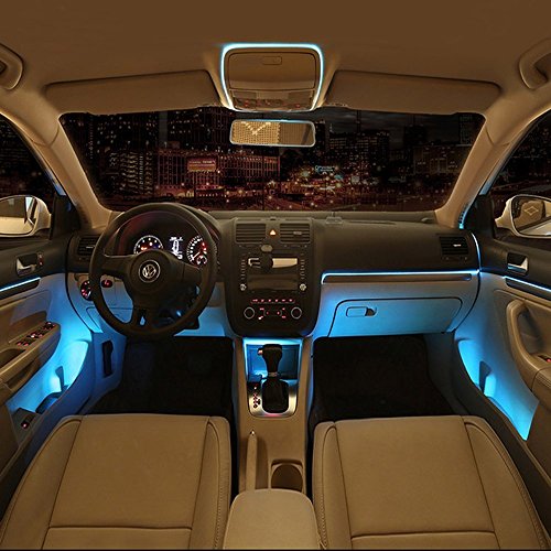 Car LED Strip Light, EJ's SUPER CAR 4pcs 36 LED Car Interior Lights Under Dash Lighting Waterproof Kit,Atmosphere Neon Lights Strip for Car,DC 12V(Ice Blue)… - Thumbnail 2