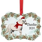 White Percheron Horse Christmas Ornament 2024